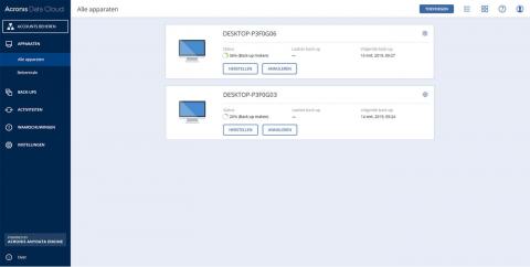 Beheer uw online back-up data op verschillende apparaten via 1 centrale console