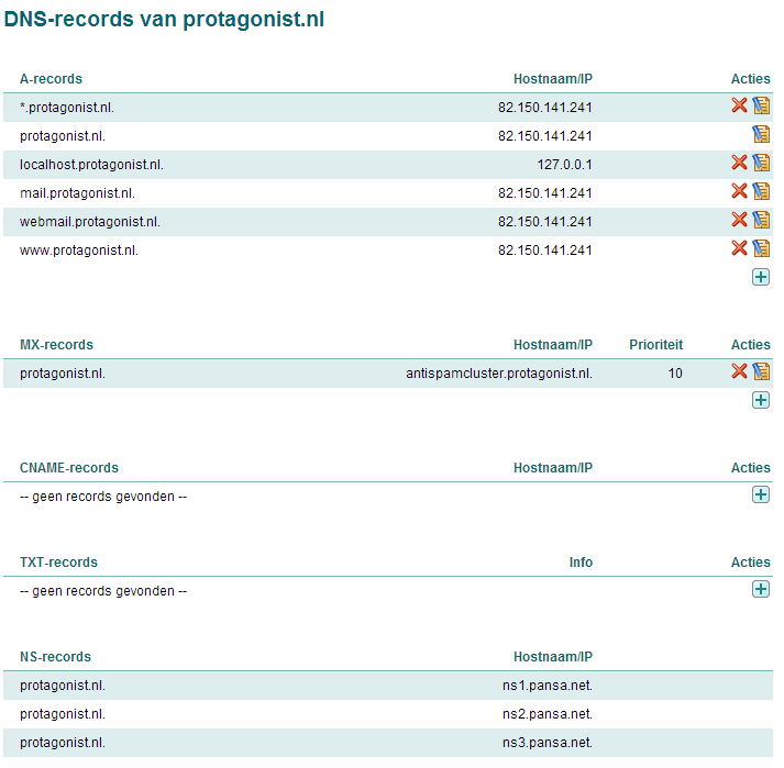 Overzicht van uw DNS-zone